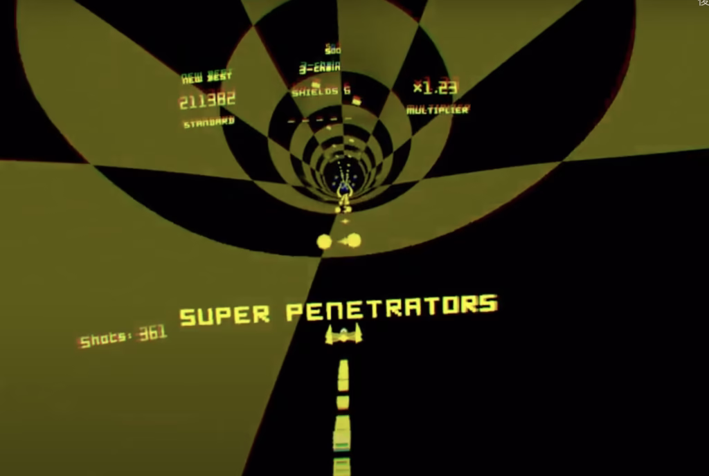 ジェフ・ミンター版『Polybius』のスクリーンショット
