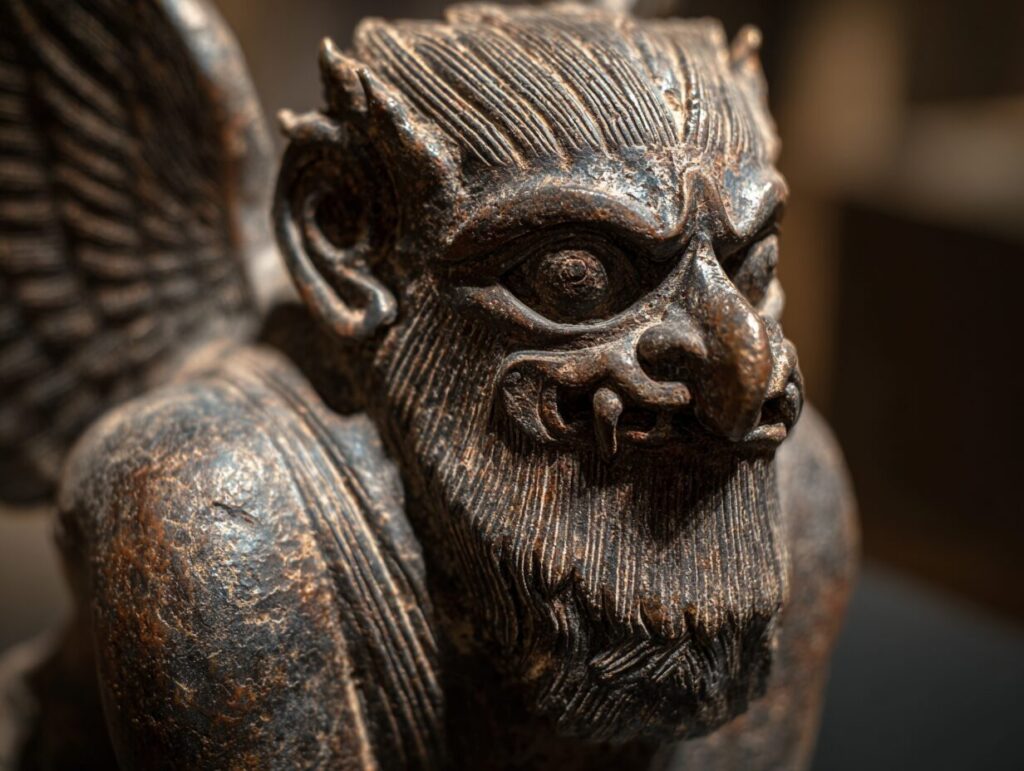 古代メソポタミア神話の悪魔パズズの石像のイメージ