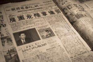 【阿川佐和子の写真資料風】 「サッちゃん」の本当のモデルに関する資料イメージ。新聞記事風のデザイン
