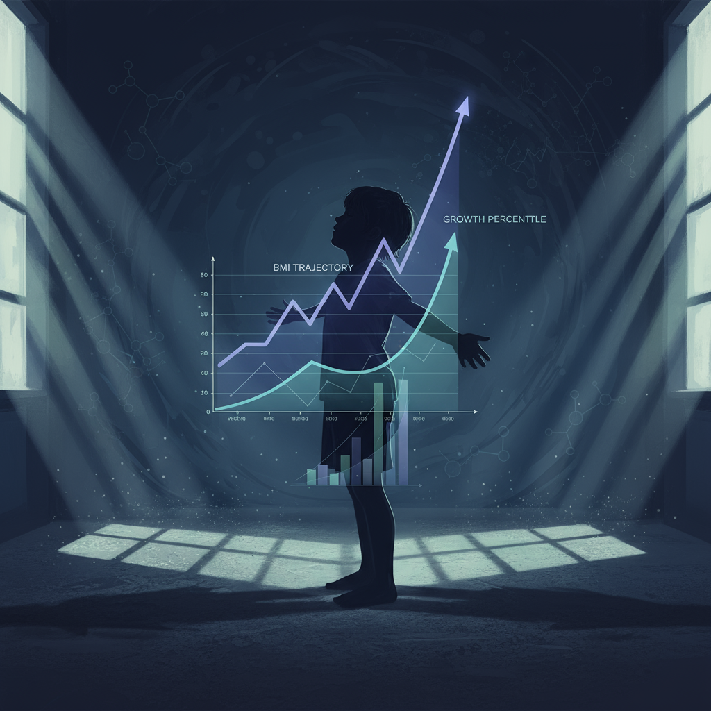 男児のシルエットと測定器