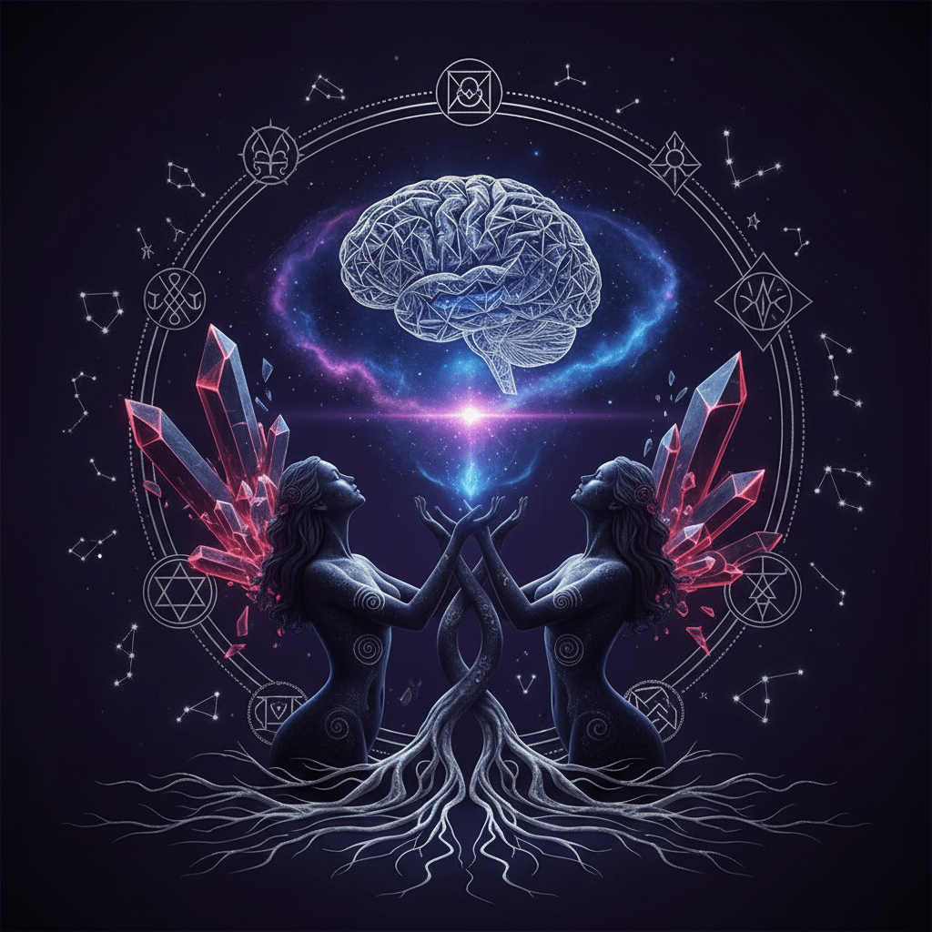 女性と脳のイラスト