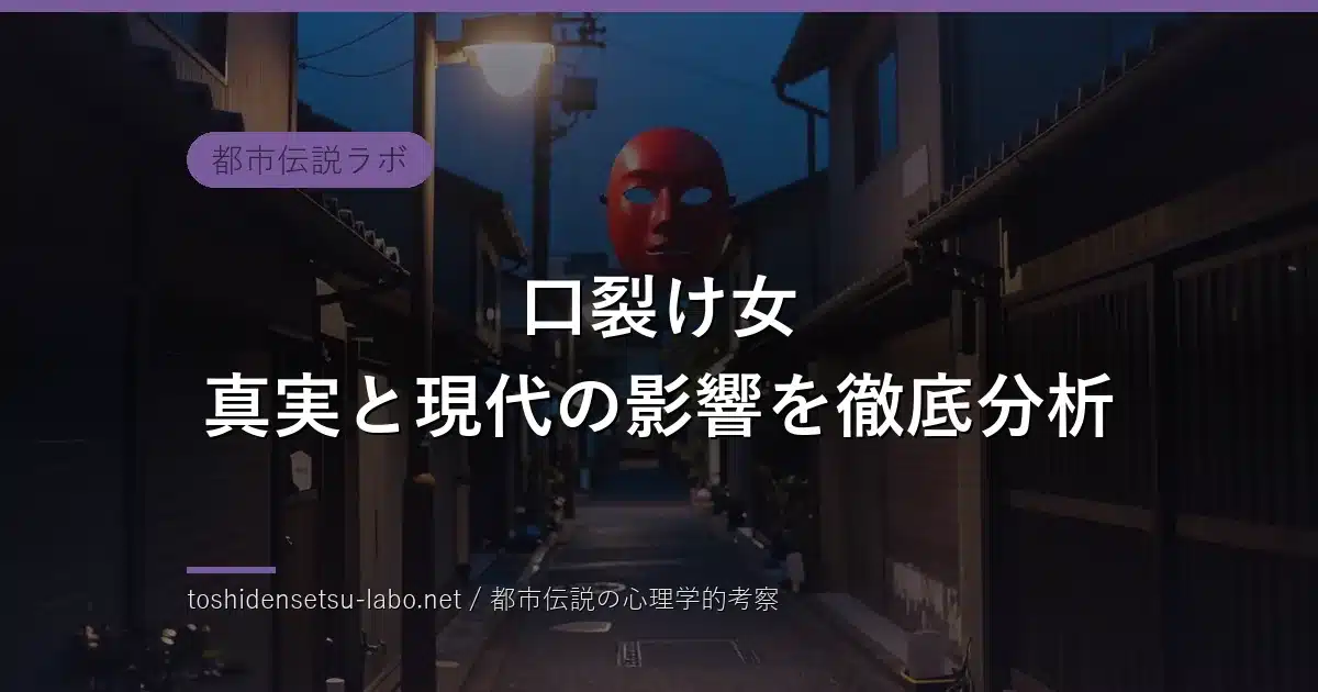 口裂け女 真実と現代の影響を徹底分析のイメージ