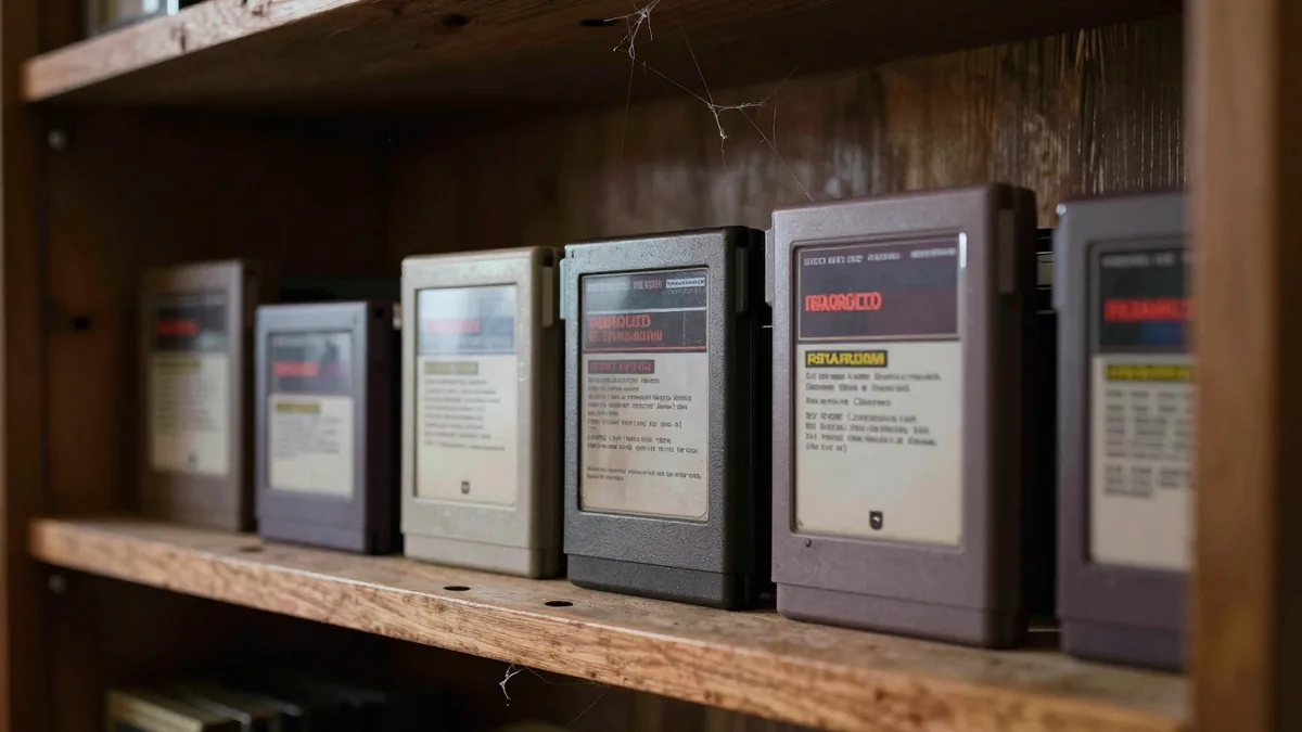 レトロゲームのカートリッジコレクション
