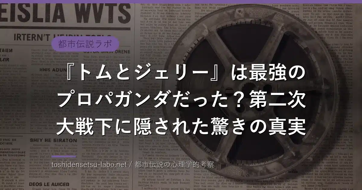 『トムとジェリー』は最強のプロパガンダだった？第二次大戦下に隠された驚きの真実のイメージ