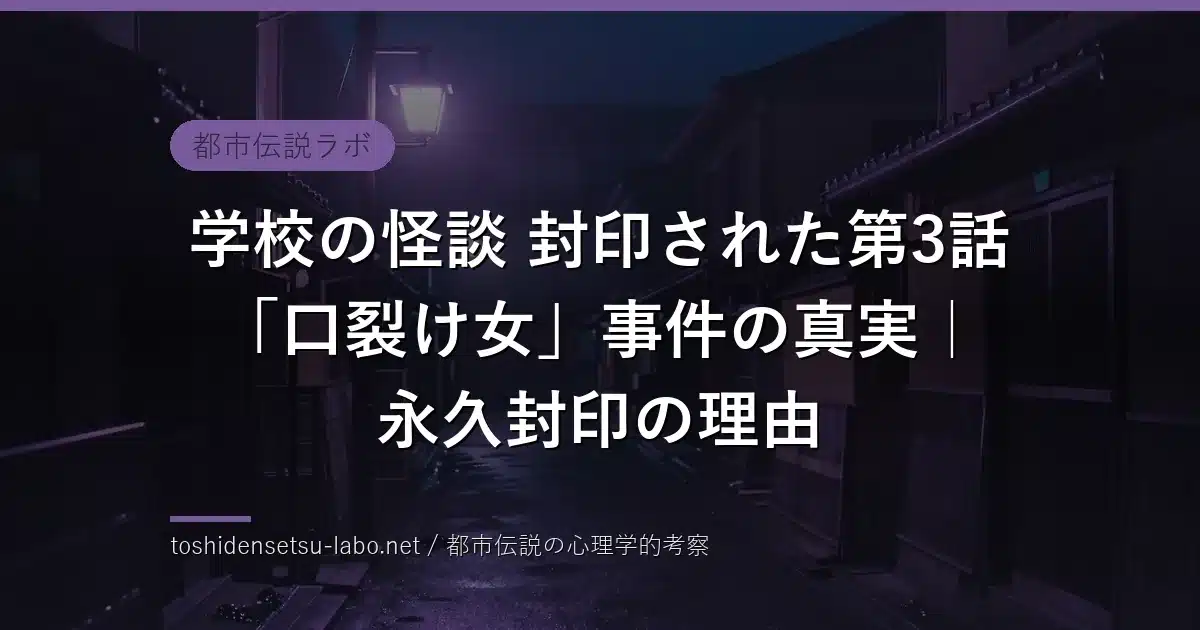 学校の怪談 封印された第3話「口裂け女」事件の真実のイメージ