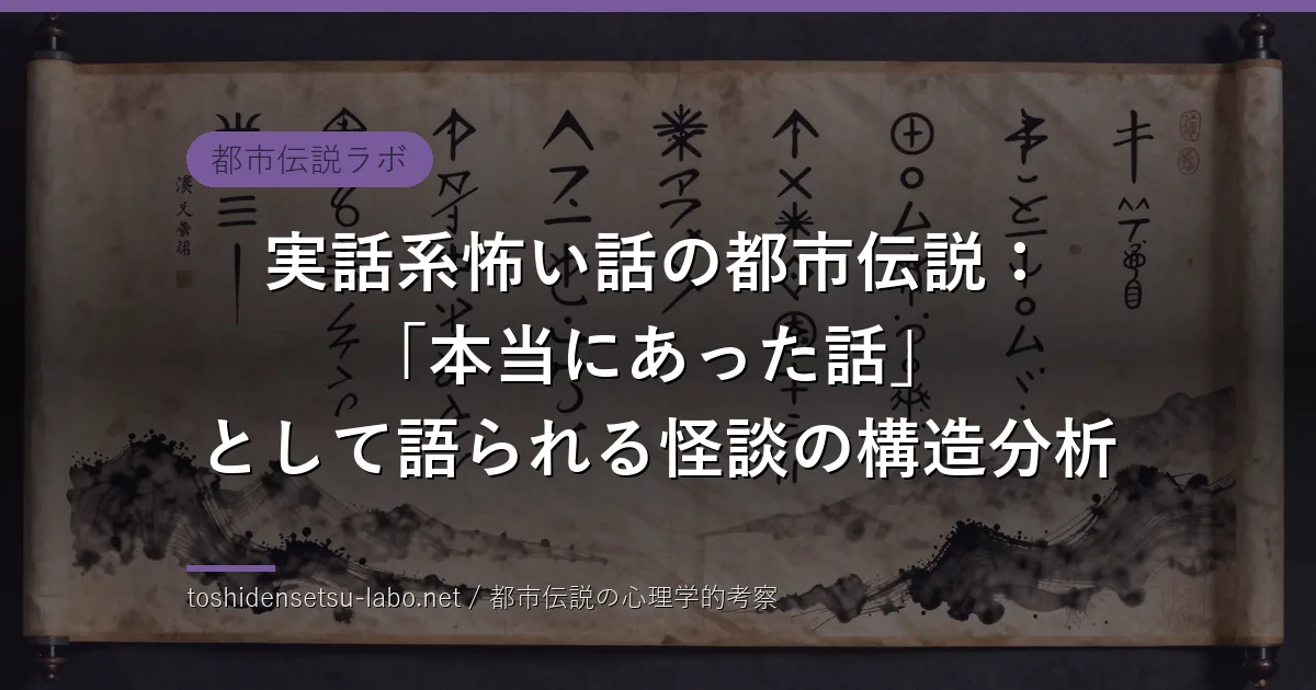 実話系怖い話の都市伝説：「本当にあった話」として語られる怪談の構造分析のイメージ